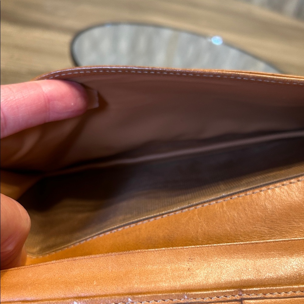 103. Celine Brown Macadam Leather Wallet, COA - Picture 12 of 15